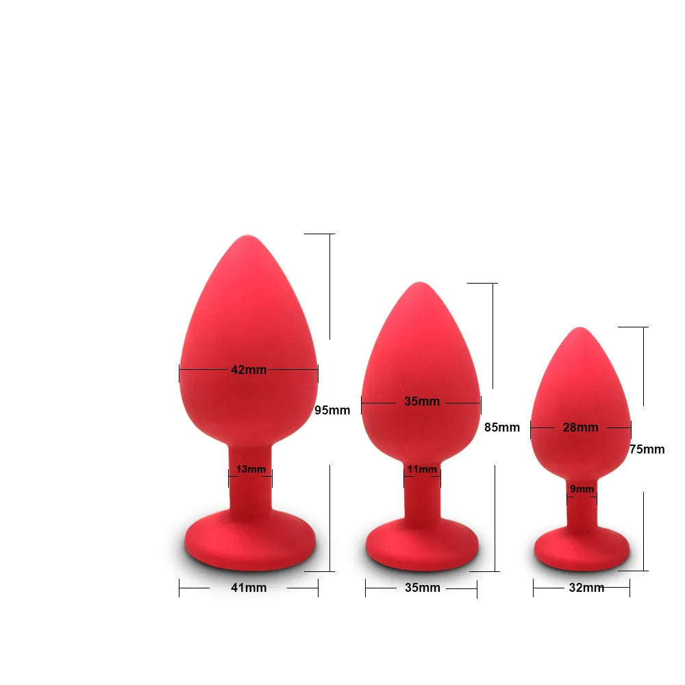 Silicone Butt Plug With Crystal Jewelry