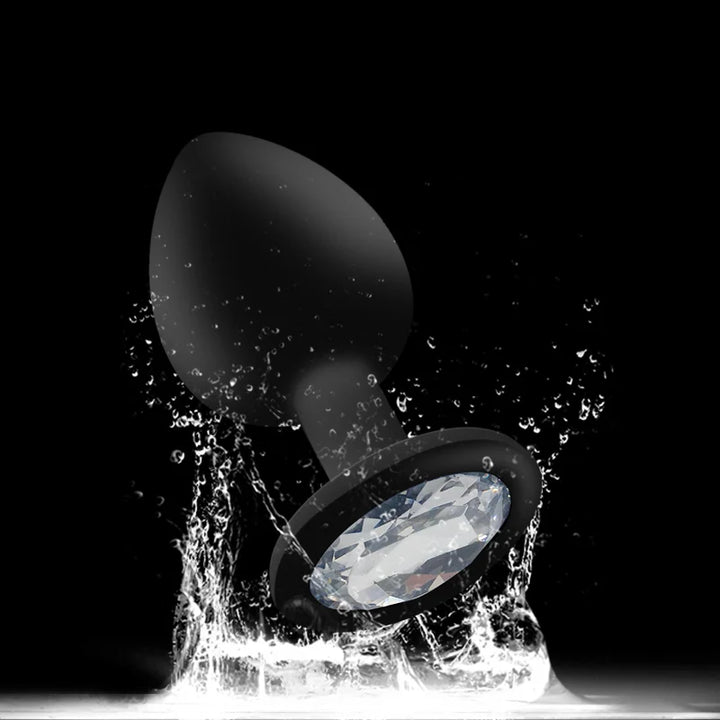 Silicone Butt Plug With Crystal Jewelry