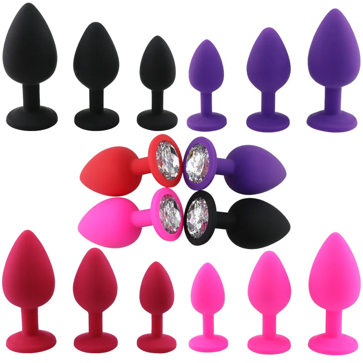 Silicone Butt Plug With Crystal Jewelry