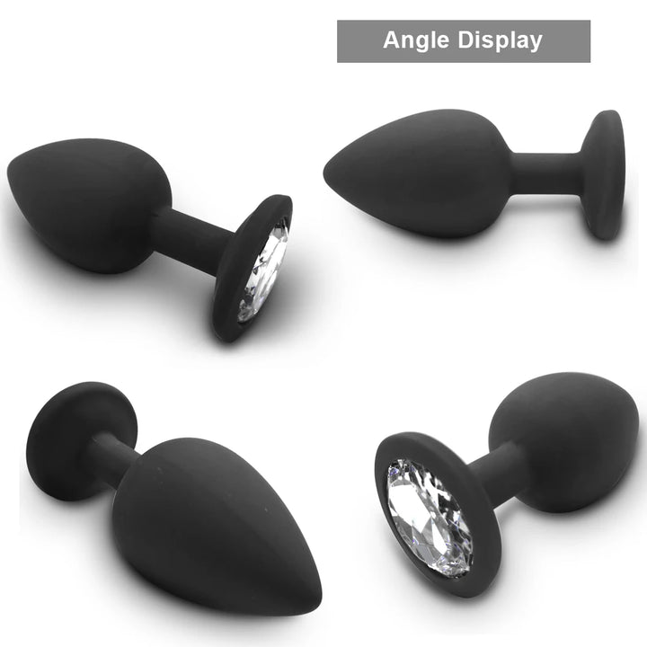 Silicone Butt Plug With Crystal Jewelry