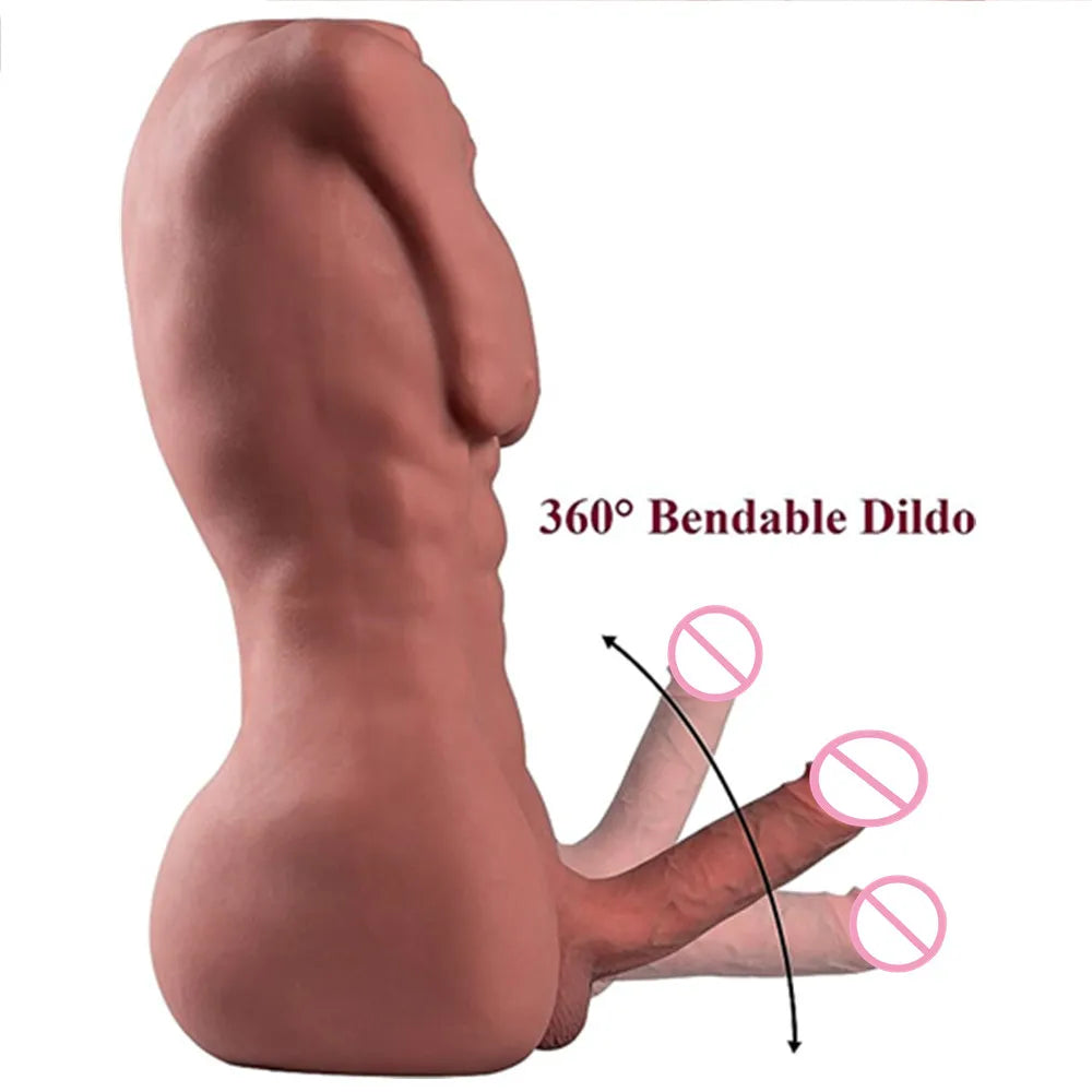 3D Man Half Body Realistic Big Long Dildo