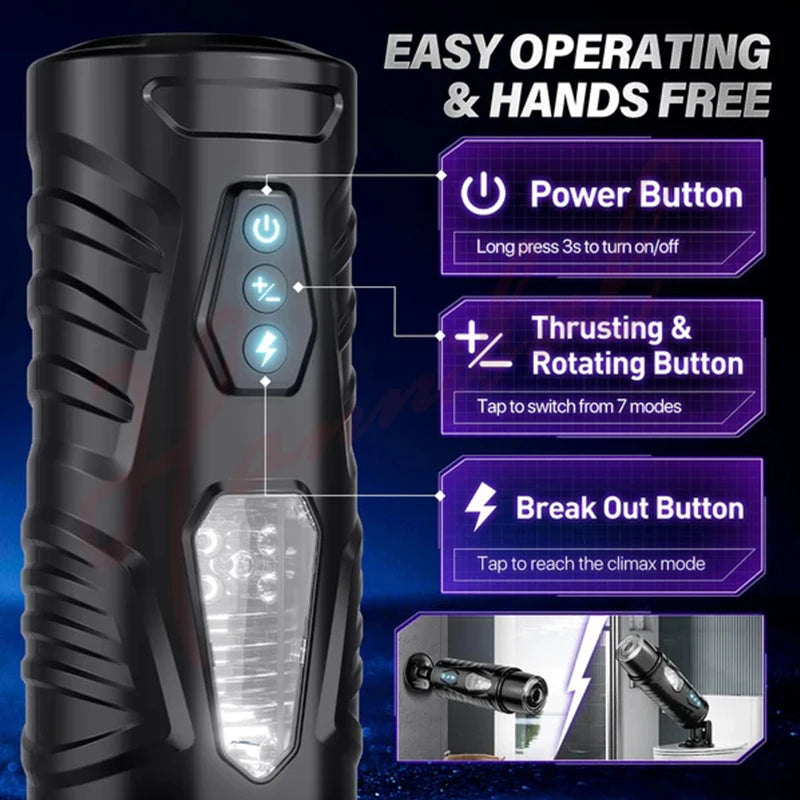 7 Thrusting Rotating Modes Mastubator Cup