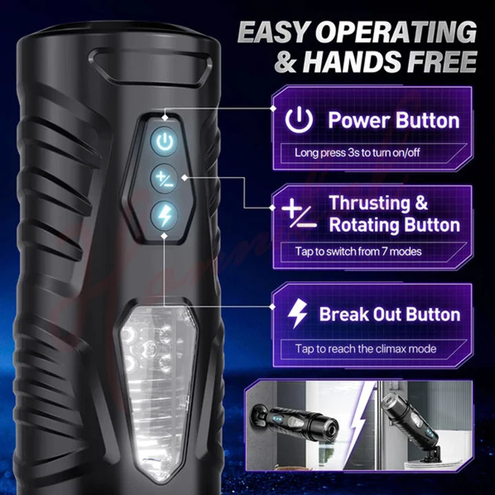 7 Thrusting Rotating Modes Mastubator Cup