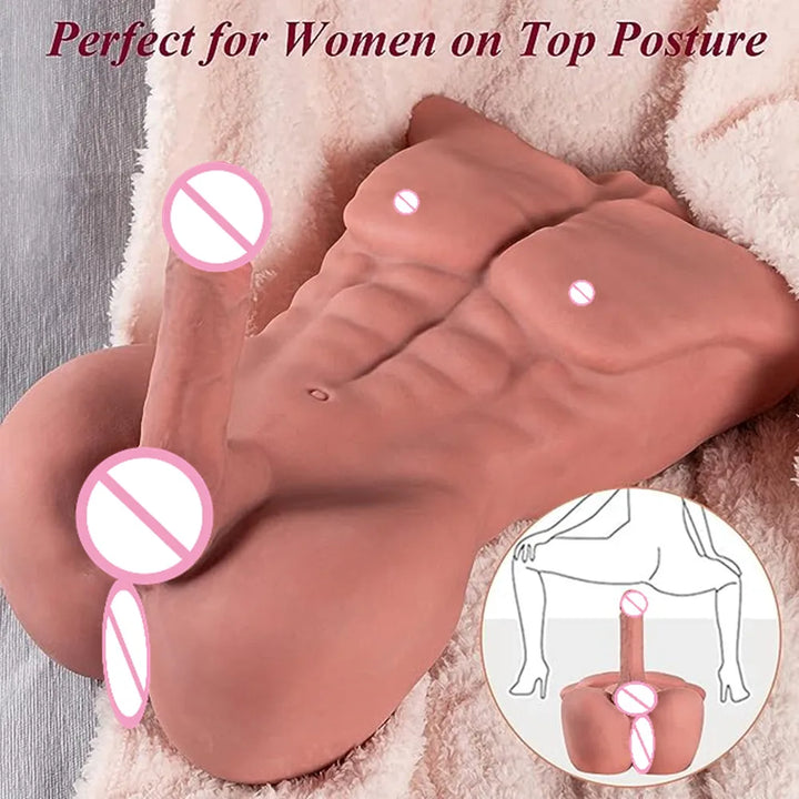 3D Man Half Body Realistic Big Long Dildo