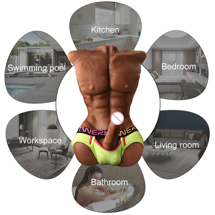 Male Torso Half Body Dildo Women