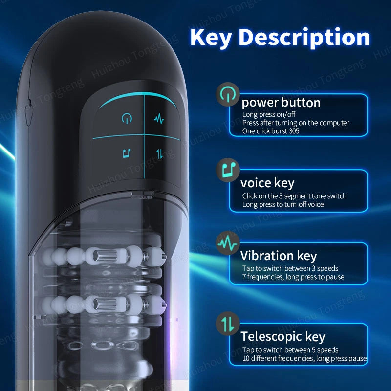 Telescopic Rotating Male Masturbator
