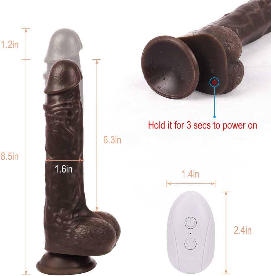 Thrusting Black Realistic Dildo
