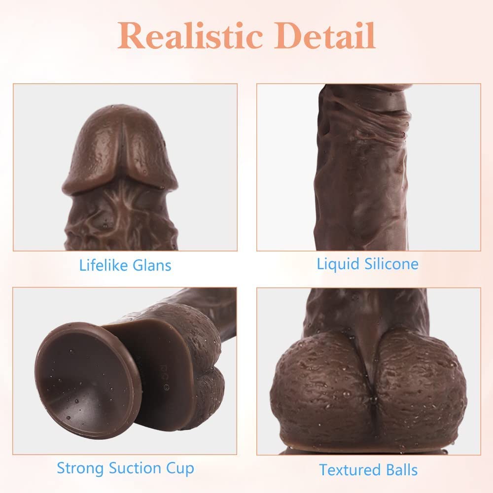 Thrusting Black Realistic Dildo
