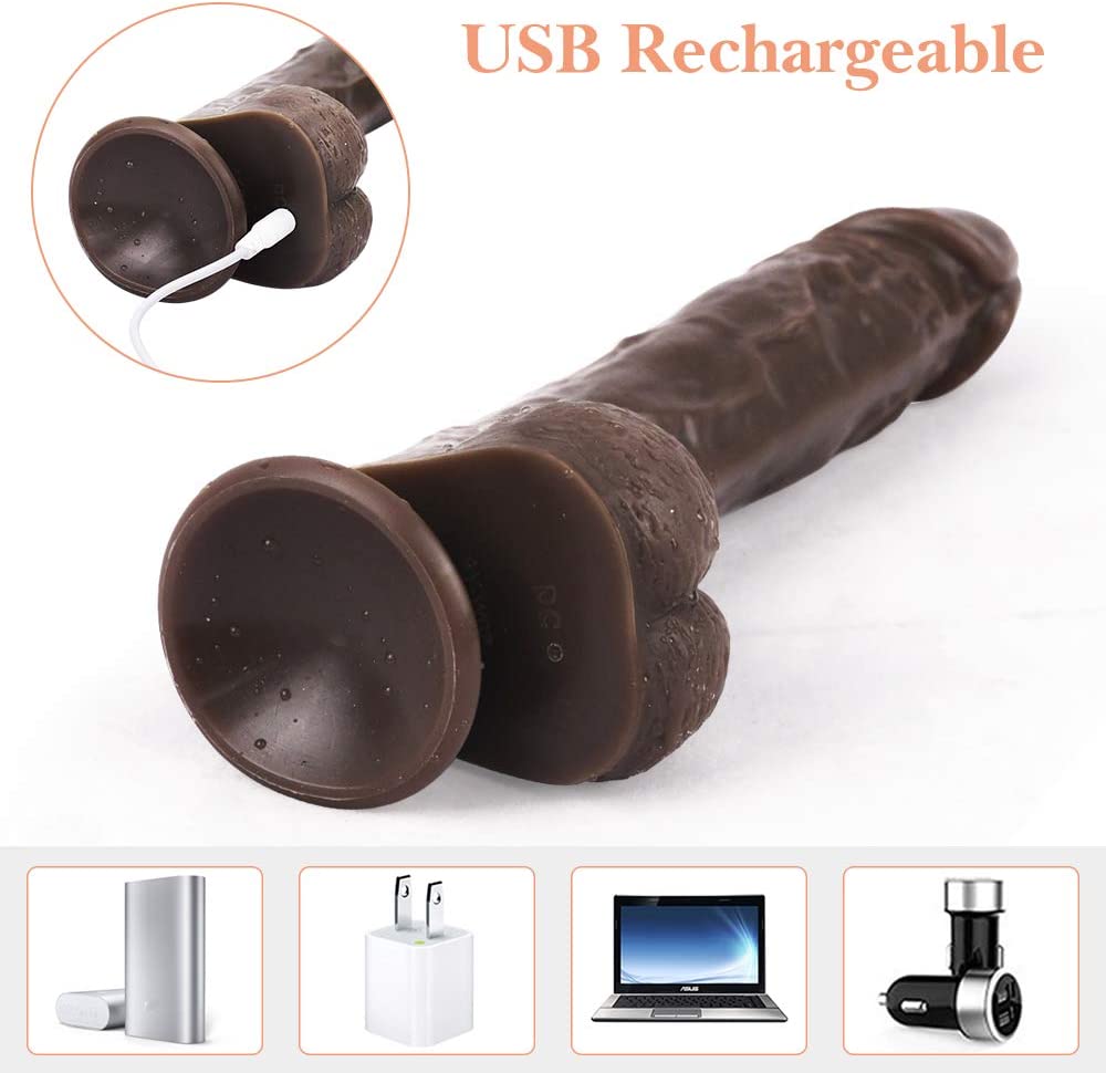 Thrusting Black Realistic Dildo