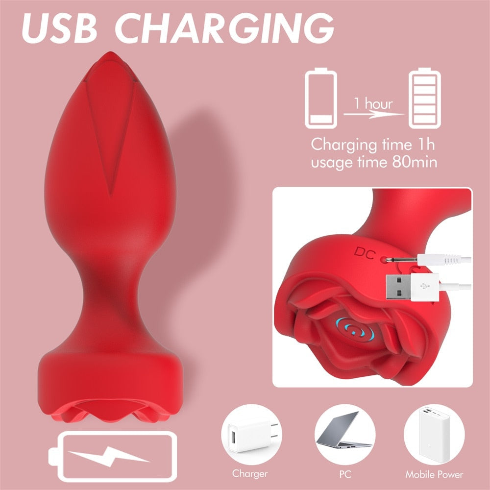 Rose Anal Vibrator by Desire Lust