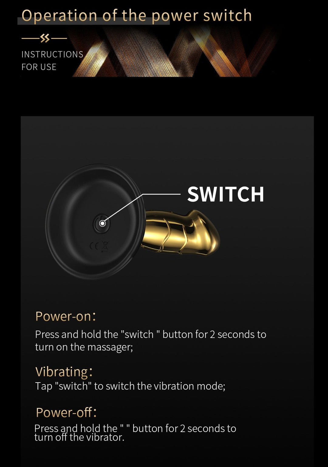 Gold Dildo with Remote Control