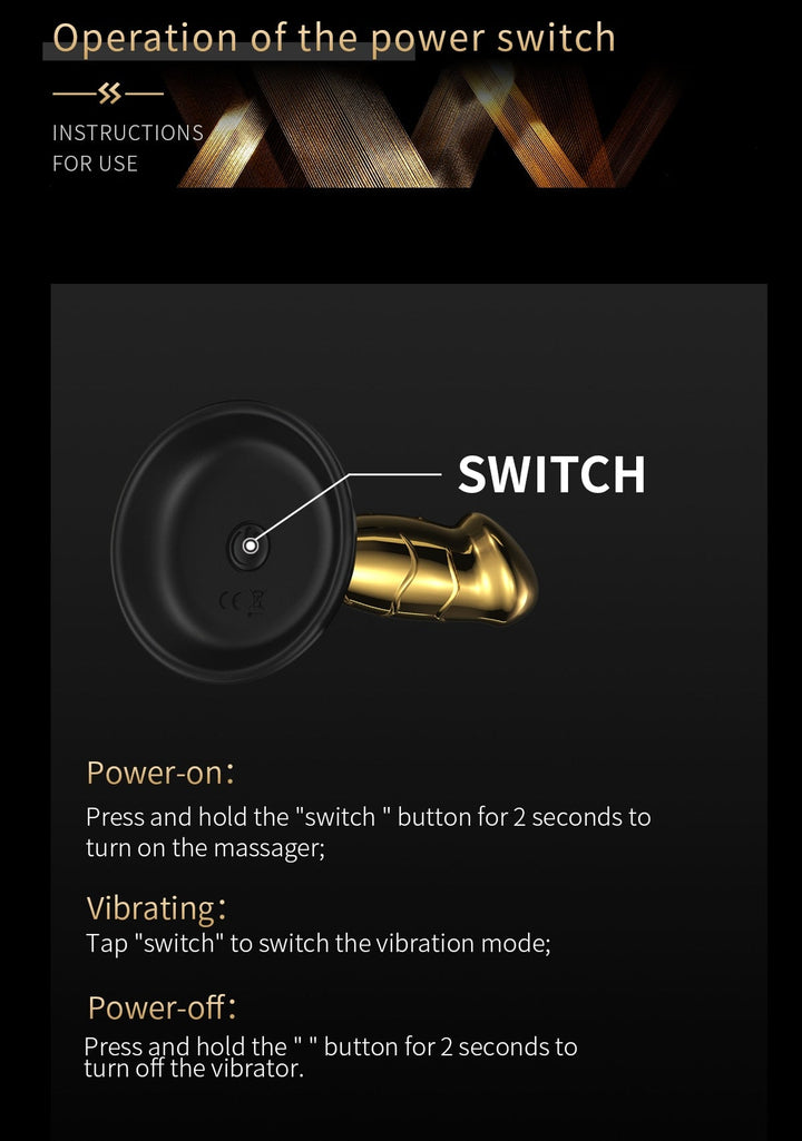 Gold Dildo with Remote Control